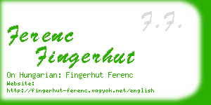 ferenc fingerhut business card